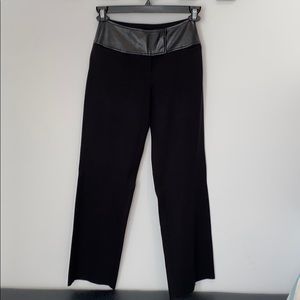 Black dress pants with leather band